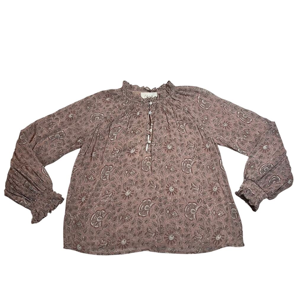 Cleobella Quarter Button Up Floral Blouse Size XS NEW Cottagecore Boho Preppy